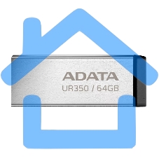 Флешка USB ADATA UR350 (UR350-128G-RSR/BK), 128 Gb, USB 3.2, R/W 100/15, серебристый /черный
