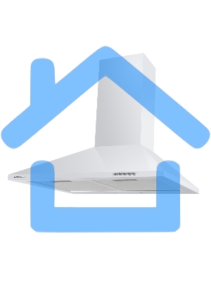 Вытяжка каминная HOMSair Delta 50 белый, 50 см, 600 куб. м/ч, 47 дБ