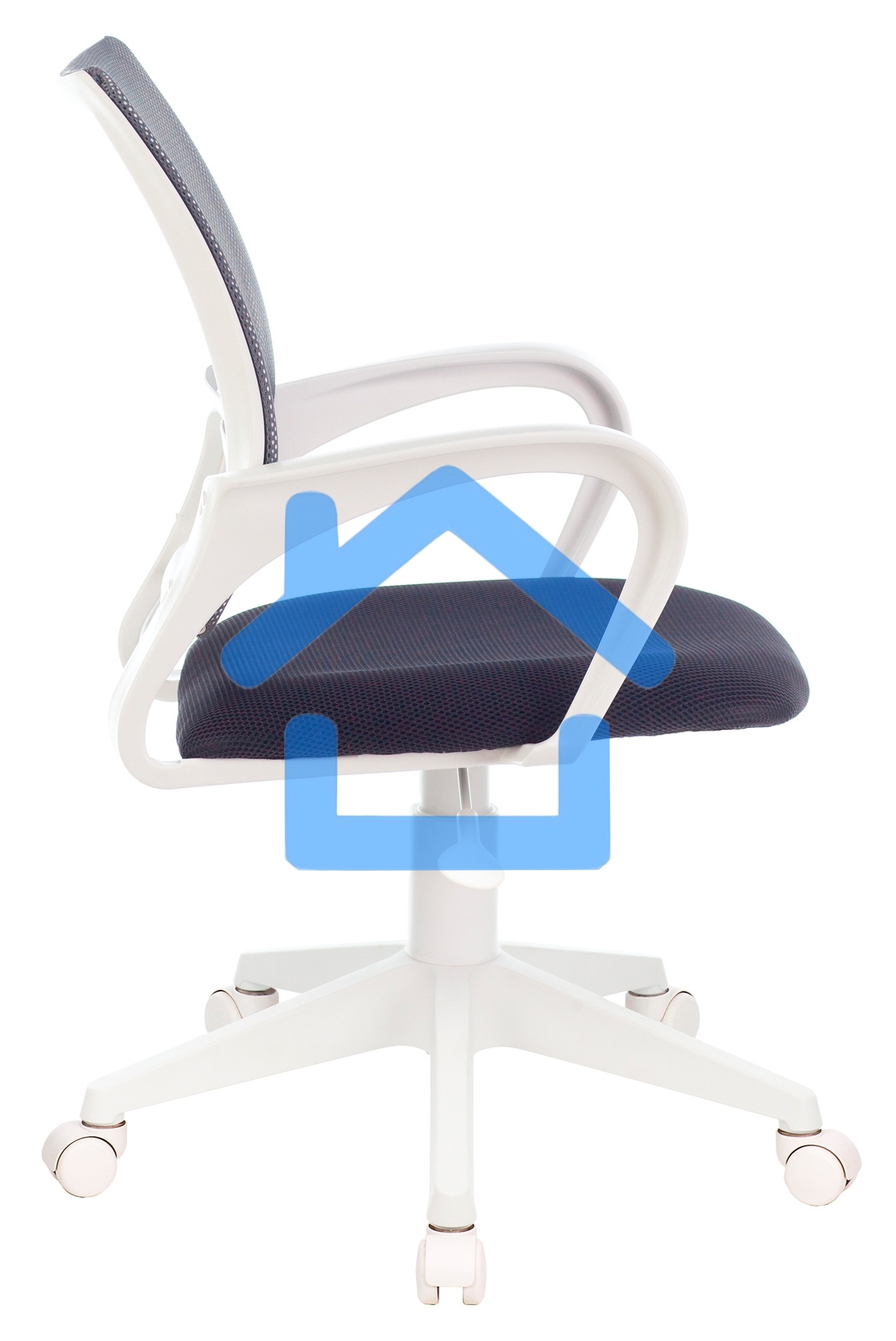 Кресло компьютерное Бюрократ CH-W695NLT TW-04 TW-12 темно-серый, сетка/ткань, крестовина пластик, пластик белый