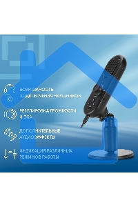 Микрофон проводной Оклик MP-M300 1.5м черный