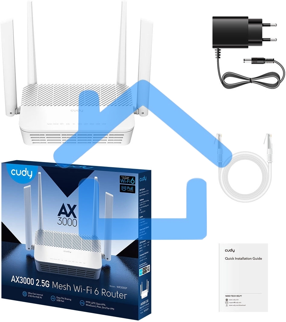 Маршрутизатор AX3000 2.5G Wi-Fi 6 Mesh PoE Router