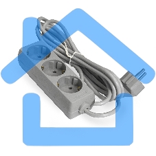 Удлинитель ExeGate ECE-3-3G (EX285805RUS), серый, 3 м, евровилка с заземлением, 3 евророзетки с заземлением, 2200 Вт