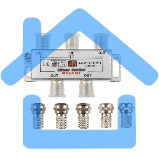 Делитель ТВ х 4 + 5шт. F 