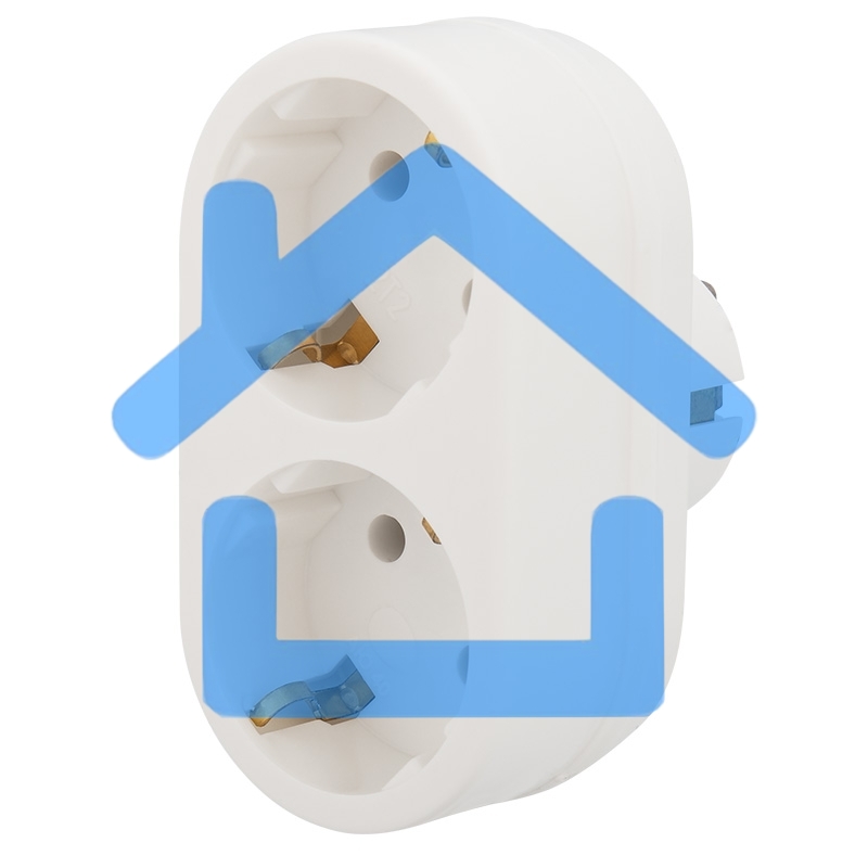 Двойник электрический 16 А с заземлением белый Rexant