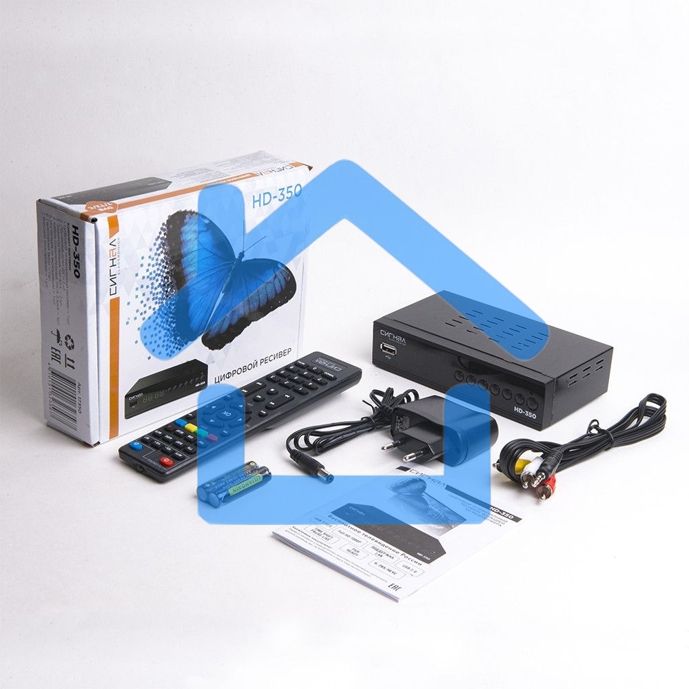 Ресивер эфирный цифровой DVB-T2/C HD HD-350 металл, дисплей DOLBY DIGITAL, HEVC Сигнал Electronics