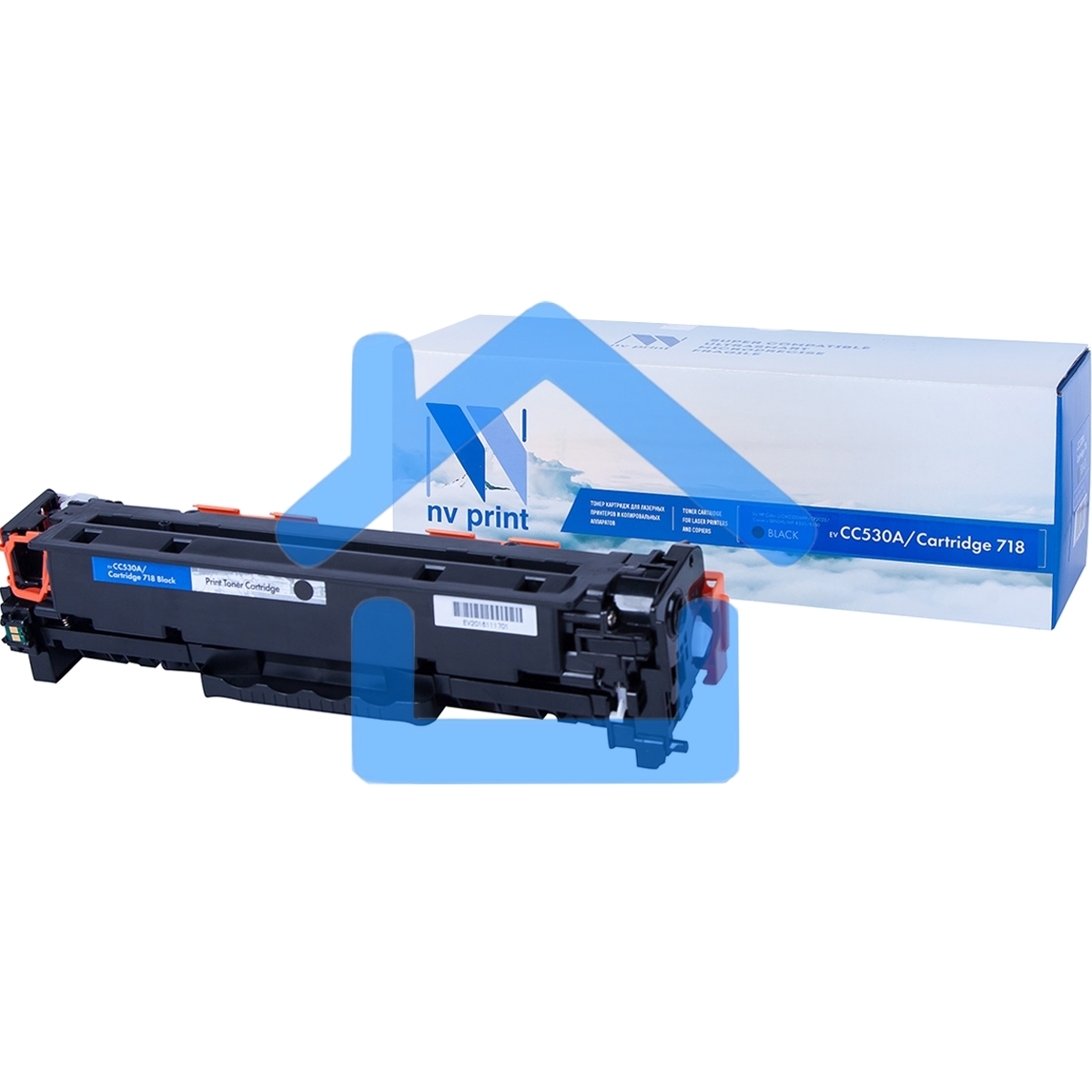 Картридж лазерный NV Print совместимый HP CC530A/Canon 718 Black для LJ Color CP2025/Canon i-SENSYSLBP-7200C(3500k)