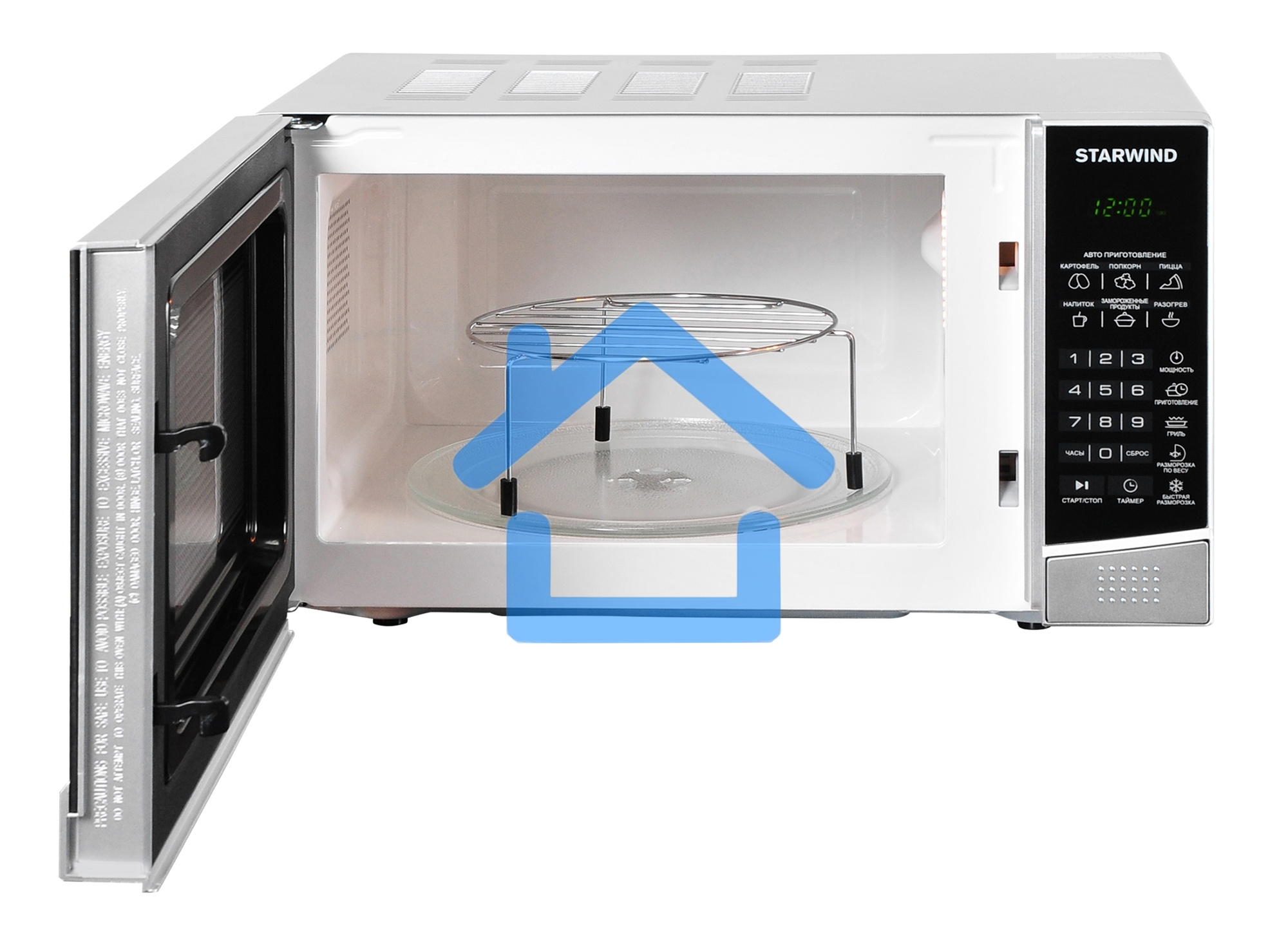 Микроволновая печь Starwind SMW3120 серебристый/черный, 20 л, 700 Вт, переключатели - сенсор
