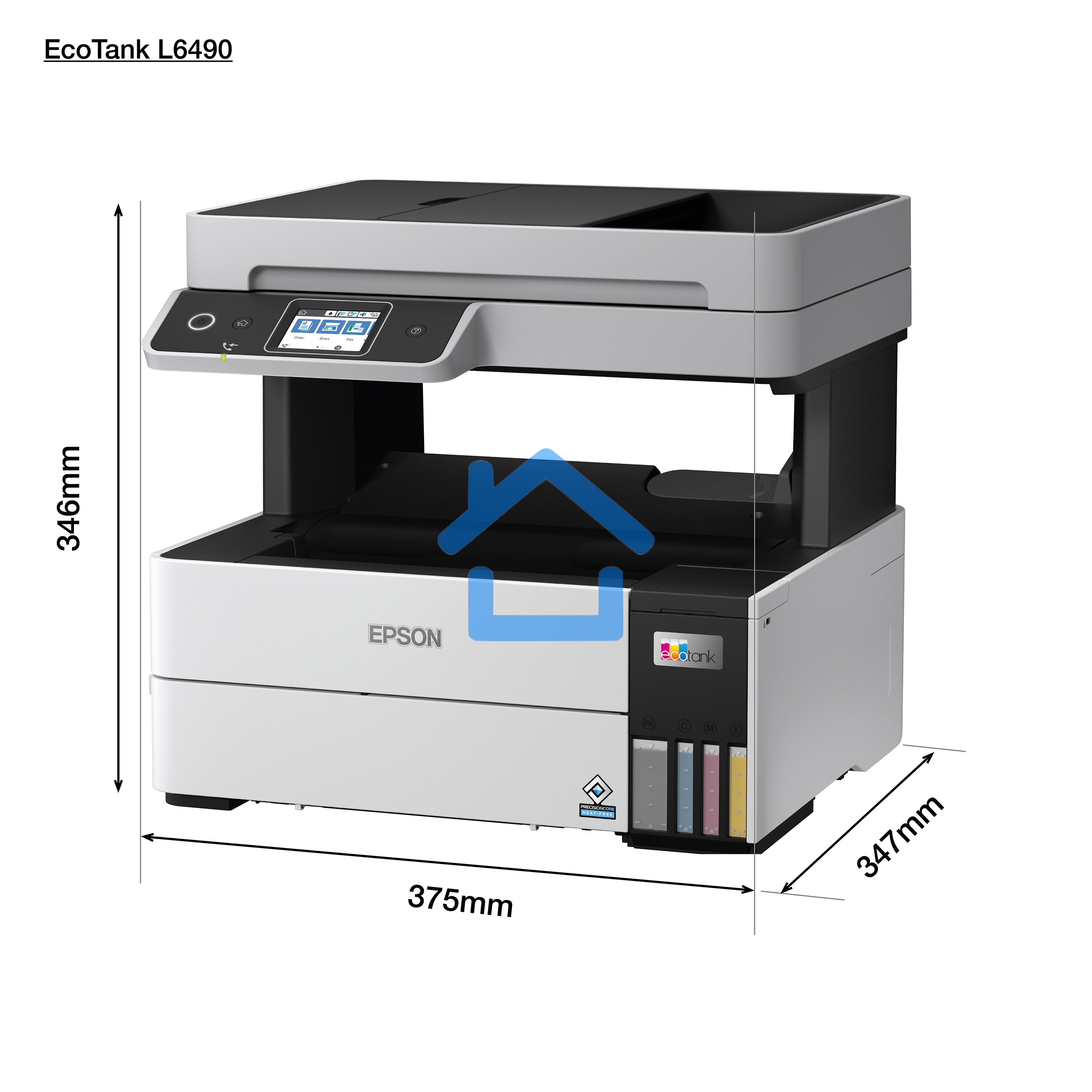 МФУ струйное Epson L6490 (C11CJ88405), A4, цветной, печ. до 17 стр/мин. (ч/б) до 9.5 стр/мин. (цвет), 1200 x 4800 dpi (печать) 1200x2400dpi (скан.), USB, RJ-45, Wi-Fi