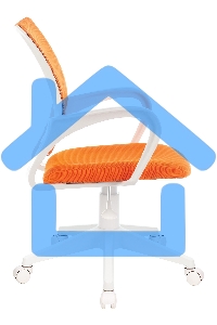 Кресло компьютерное Бюрократ CH-W695NLT TW-38-3 TW-96-1 оранжевый, сетка/ткань, крестовина пластик, пластик белый