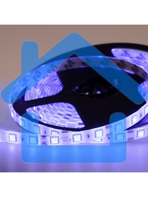 Лента светодиодная силикон, 10 мм, IP65, SMD 5050, 60 LED/m, 12 V, цвет свечения синий