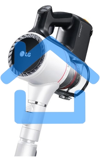 Пылесос вертикальный LG A9N-PRIME белый, питание от аккумулятора, 160 Вт, уборка сухая, пылесборник 0.44 л, работа от АКБ max 50 мин