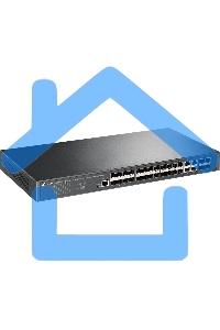 Коммутатор TP-Link JetStream 24-портовый управляемый SFP уровня 2+, 20 гигабитных SFP-портов и 4 гигабитных комбинированных порта SFP/RJ45