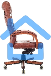 Кресло руководителя Бюрократ T-9928WALNUT светло-коричневый Leather Eichel, кожа, крестов. металл/дерево