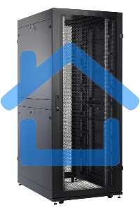 Шкаф серверный ПРОФ напольный 48U (800x1000) дверь перфорированная 2 шт., черный, в сборе (ШТК-СП-48.8.10-44АА-9005)