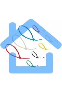 Набор хомутов-стяжек нейлоновых Rexant 100, 200 мм, цветные, НХ-2, тубус 300 шт.