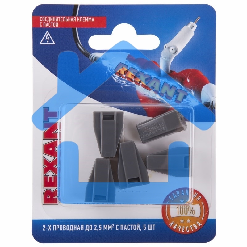 Соединительная клемма с пастой, 2-х проводная до 2,5 мм², (5шт.) Rexant