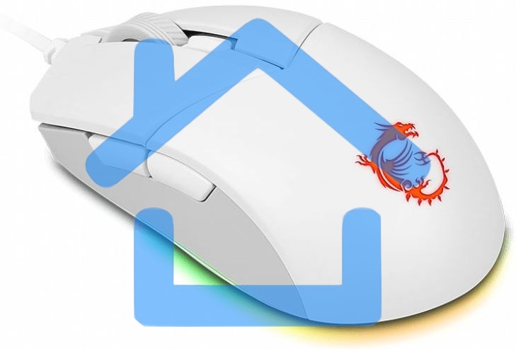 Мышь проводная MSI Clutch GM11 белый оптическая (5000dpi) USB (5but)