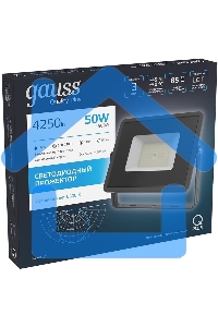 Прожектор светодиодный Gauss Qplus 50Вт 6500К 4250лм IP65 графит. сер. 1/10