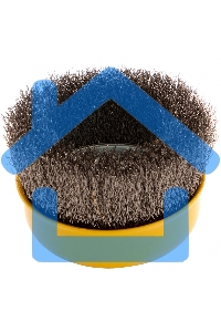 Щетка для УШМ, 100 мм, М14, Чашка, витая нержавеющая проволока 0,3 мм Denzel