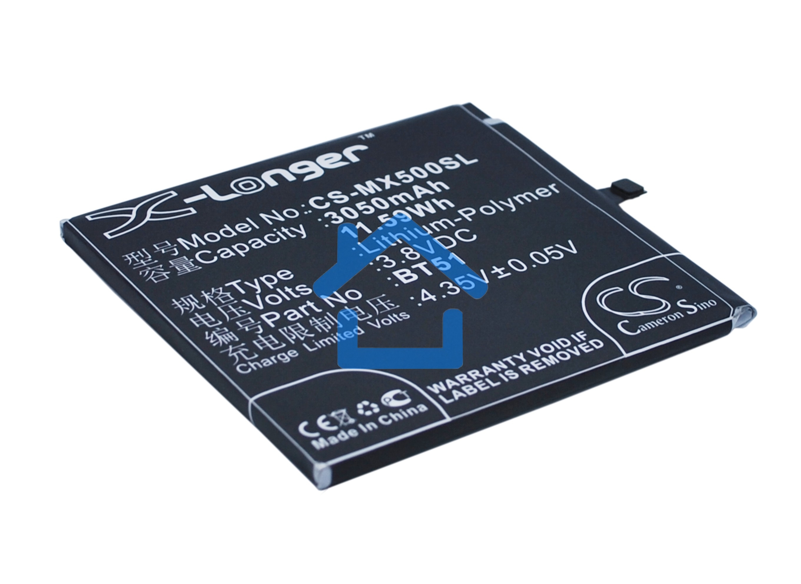 Аккумулятор CameronSinoCS-MX500SL BT51 для Meizu MX5 3.8V / 3050mAh / 11.59Wh