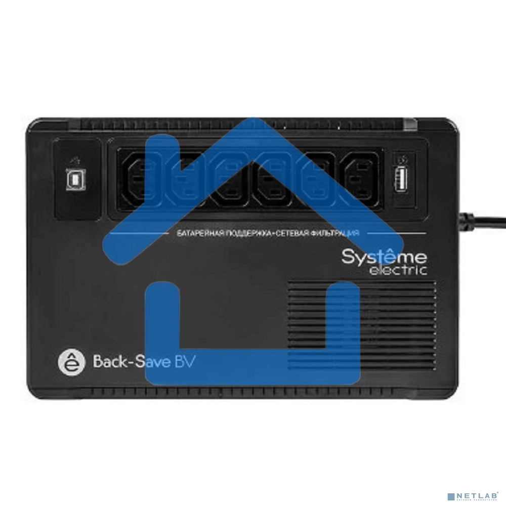 Источник бесперебойного питания Systeme Electriс Back-Save, 600VA/360W, 230V, Line-Interactive, AVR, 6xC13 Outlets, USB charge(type A), USB
