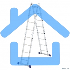 Лестница шарнирная алюминиевая Сибртех, 4х4, 97882