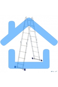 Лестница шарнирная алюминиевая Сибртех, 4х4, 97882