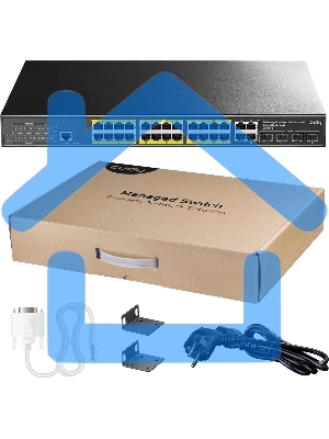 Коммутатор Cudy GS2028PS4-400W 24-Port Layer 2 Managed Gigabit PoE+ Switch with 4 Gigabit Combo Ports, 400W