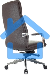 Кресло руководителя Бюрократ _VEGA коричневый, кожа, крестов. алюминий