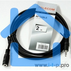 Кабель удлинительный Telecom 3.5 Jack (M) - 3.5 Jack (F), стерео, аудио, 2м <TAV7179-2M>