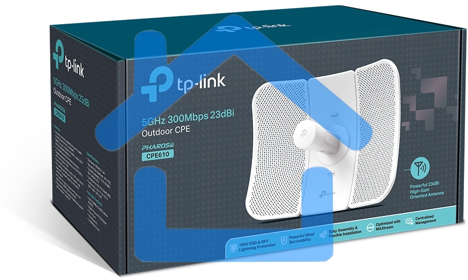 Точка доступа TP-LINK CPE610 5 ГГц 300 Мбит/с 23 дБи Наружная точка доступа Wi Fi