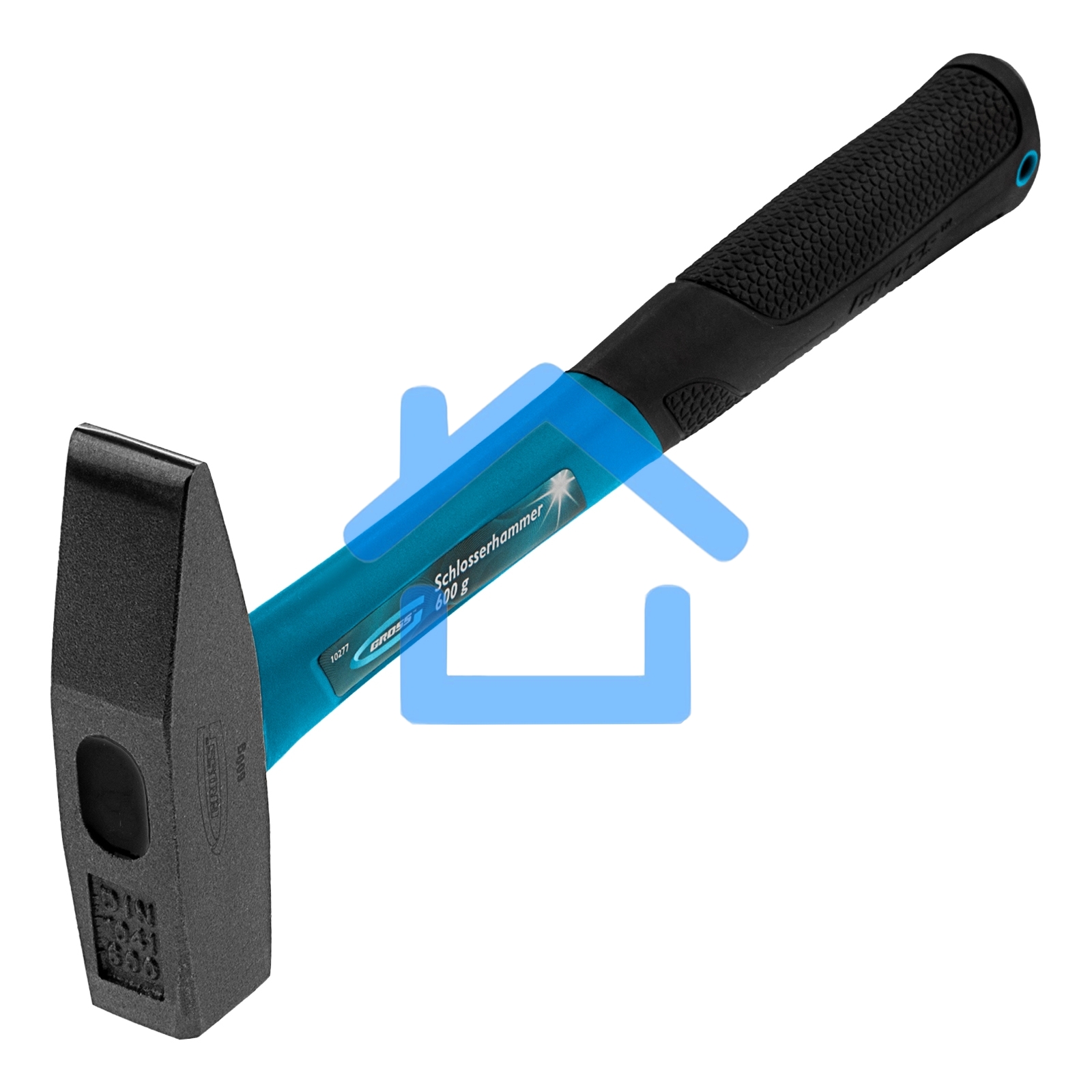 Молоток слесарный GROSS 10277600г квадратный боек фибергласовая обрезиненная рукоятка