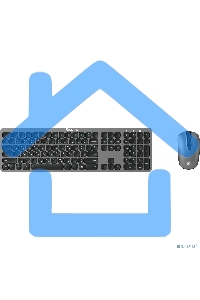 Комплект клавиатура + мышь Оклик 300M клав:серый мышь:серый/черный USB беспроводная slim