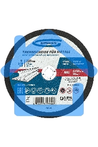 Круг отрезной по металлу, 230 х 2,0 х 22,2 мм, WA36TBF, в метал.банке, 5 шт. Gross