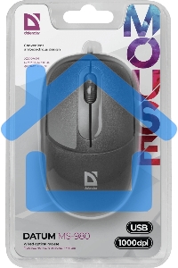 Мышь проводная Defender Datum MS-980 черный, 1000 dpi, USB, кнопки - 3