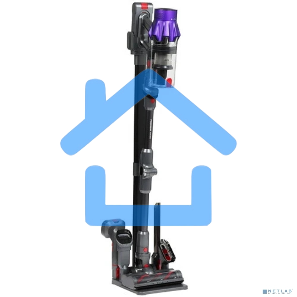 Пылесос вертикальный Redmond VH-1319 серый, питание от аккумулятора, 450 Вт, уборка влажная/сухая, пылесборник 0.6 л (работа от АКБ max 75 мин)