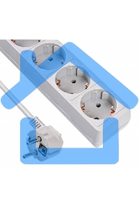 Сетевой фильтр Buro 500SL-3-G 3м (5 розеток) серый (пакет ПЭ)