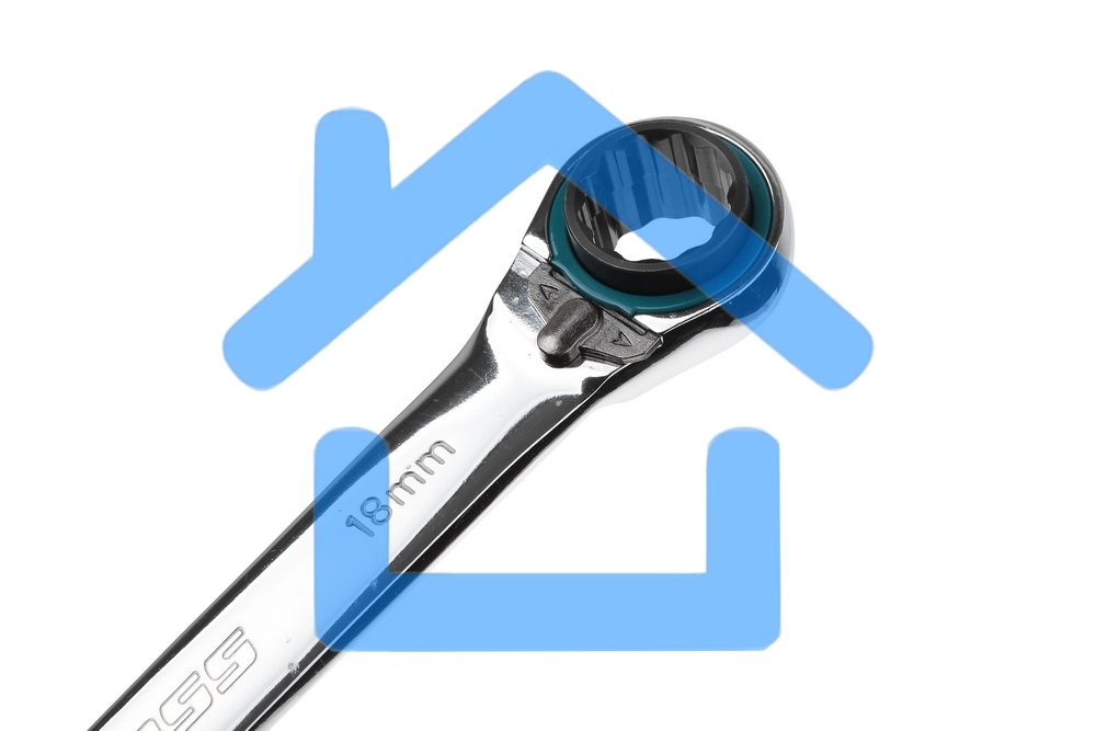 Набор ключей накидных GROSS 14893с трещоткой, 8 - 19 мм, 2 шт., многоразмерные, реверсивные, CrV