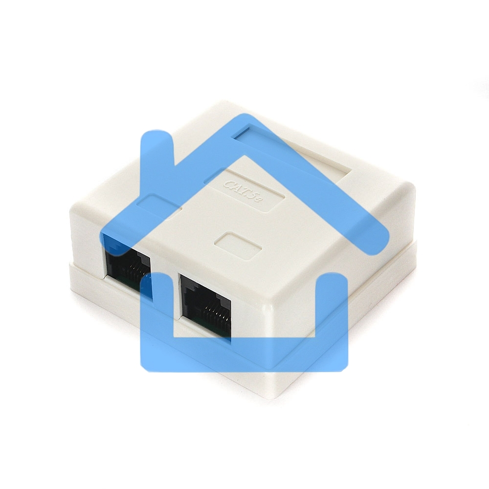 Розетка GEMBIRD NA214 RJ-45 кат.5e внешняя 2 порта, 110&Krone