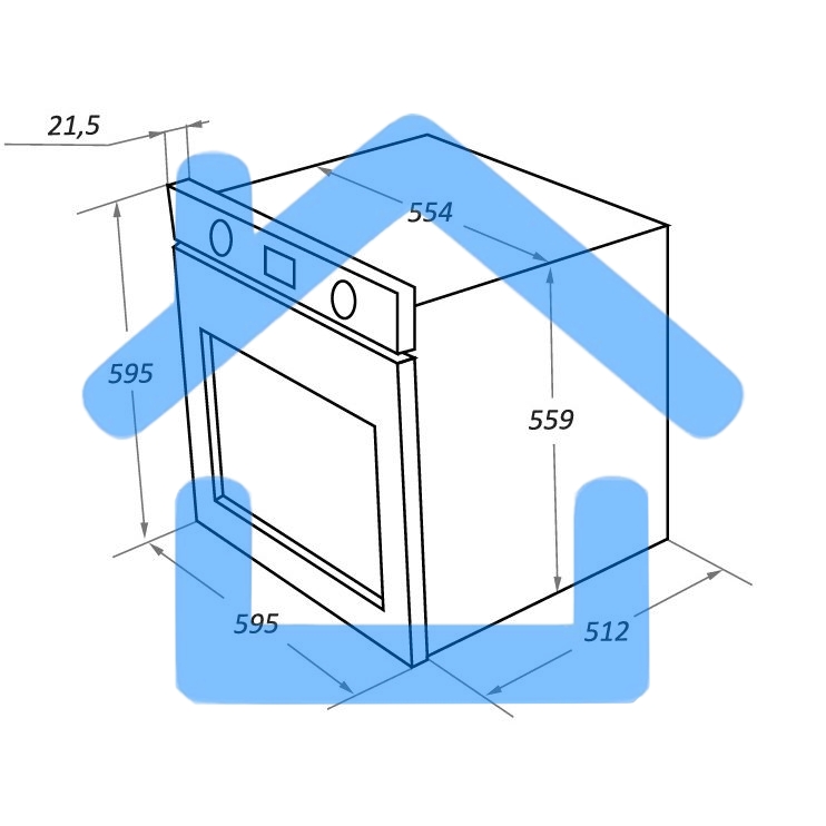 Шкаф духовой электрический Maunfeld EOEFG.566RIB.RT, встраиваемый