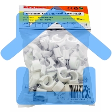Крепеж кабеля круглый 16 мм, белый (упак. 50 шт) Rexant