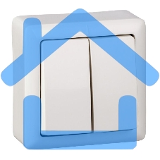 Выключатель 2-кл. ОП Хит 6А IP20 белый SchE VA56-232-B