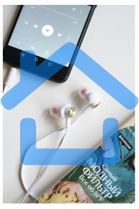 Наушники вакуумные AUX разъём с МК без рег.громкости длина 1.2м More choice P42 (White Gold)