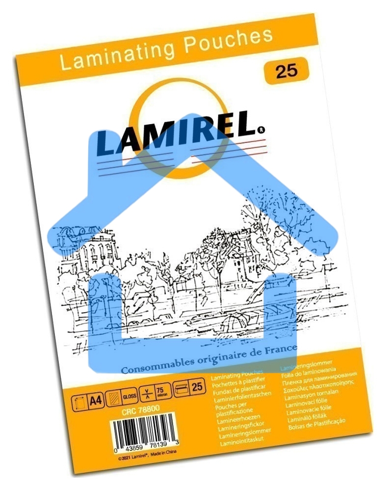 Пленка для ламинирования Fellowes 75мкм A4 (25шт) глянцевая 216x303мм Lamirel (LA-78800)