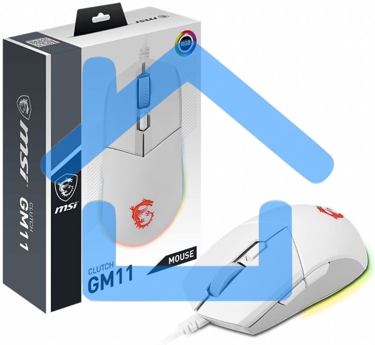 Мышь проводная MSI Clutch GM11 белый оптическая (5000dpi) USB (5but)