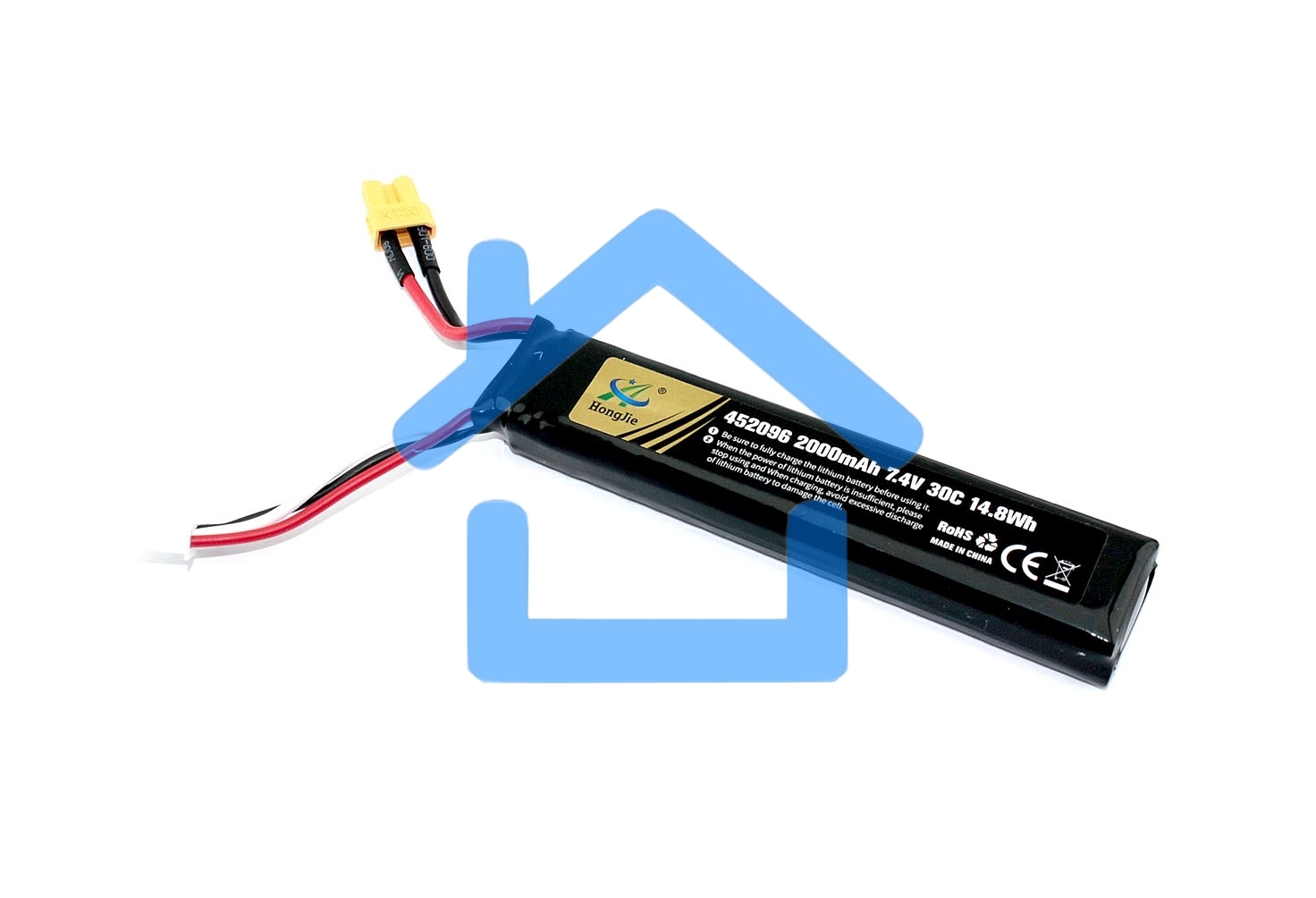 Аккумулятор Li-Pol 7.4V 452096 2000mAh разъем XT30-plug