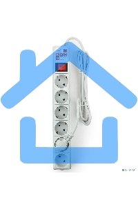 Сетевой фильтр Power Cube B, 3.0м, 5+1 розетка, серый