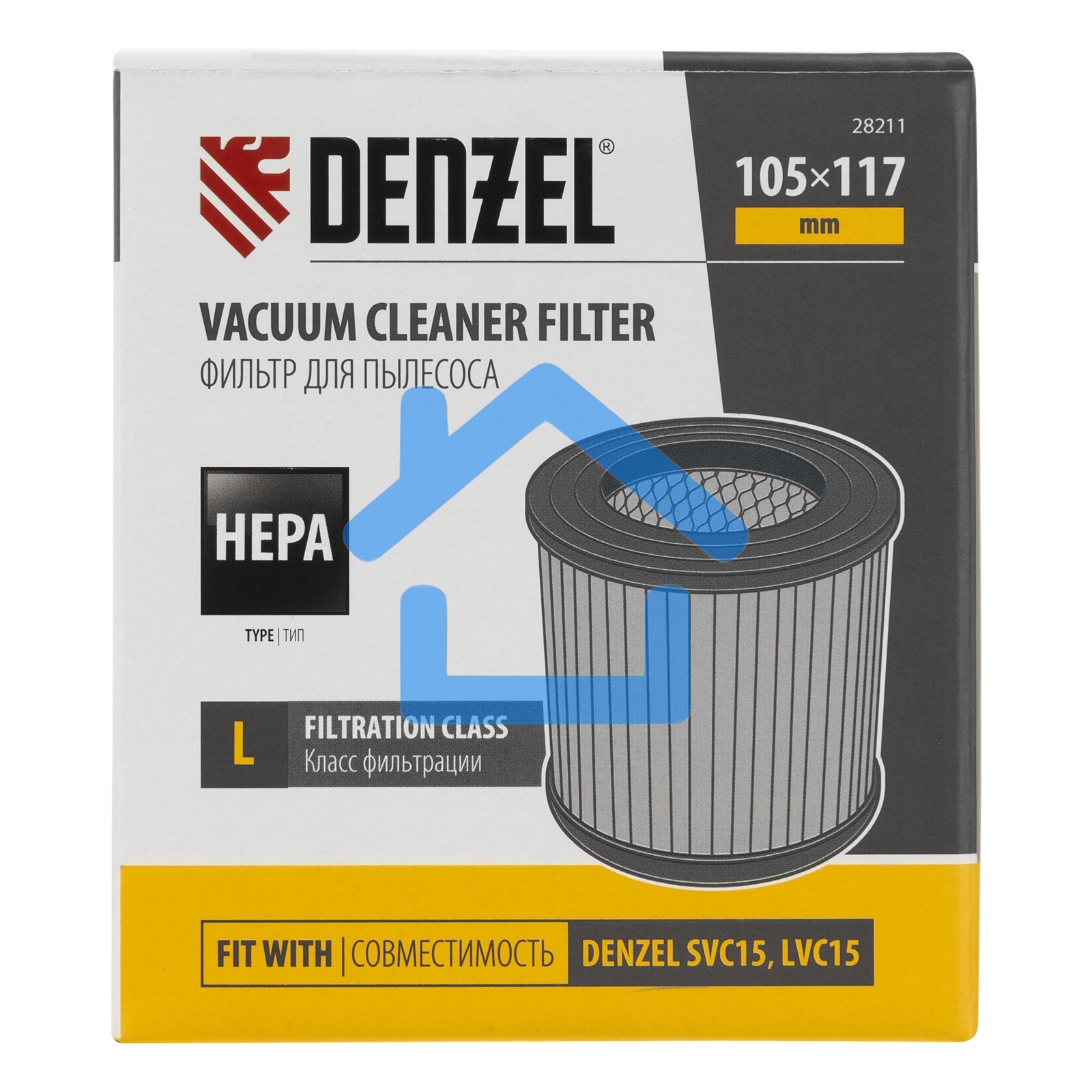 Фильтр каркасный-складчатый HEPA для пылесоса Denzel SVC15, LVC15 Denzel