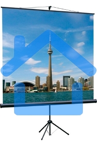 Экран на треноге Lumien 200x200см Eco View LEV-100103 1:1 напольный рулонный