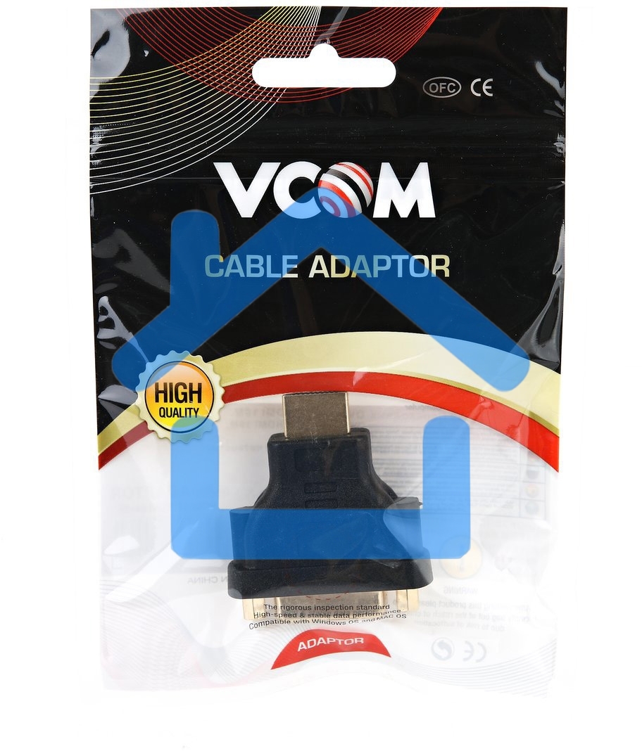 Переходник HDMI/DVI-D 19M/25F VCOM позолоченные контакты, VAD7819